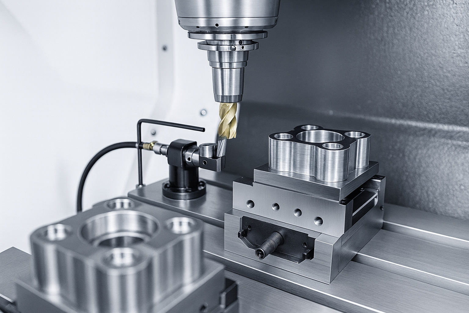 CNC-Fräszentrum von Mori Seiki bei der Bearbeitung von Frästeilen